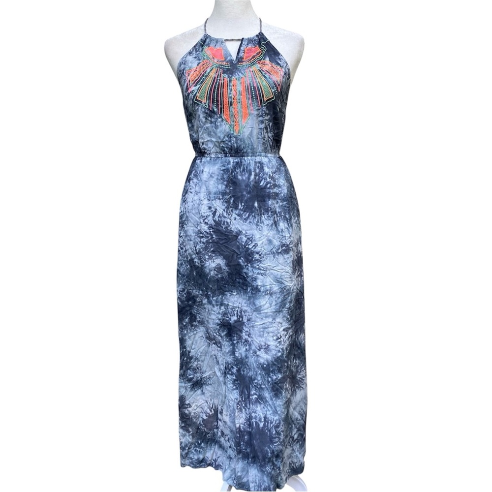 Flying Tomato Blue Tie Dye Maxi Dress